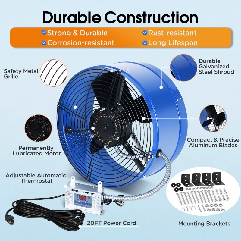 15" Gable Fan-Hardwired 1300 - Image 5