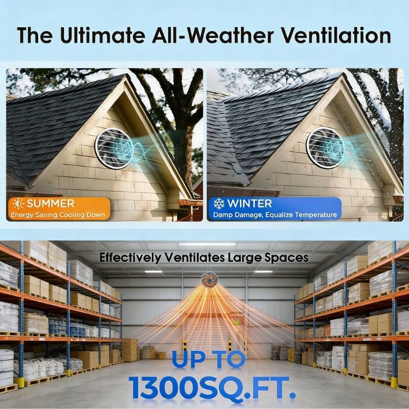 15" Gable Fan-Hardwired 1300 - Image 2